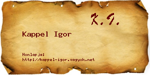 Kappel Igor névjegykártya